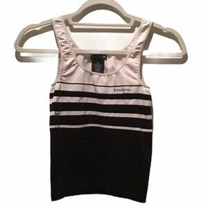 Bebe Logo Active Wear Tank Top Black and White Size S/M